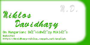 miklos davidhazy business card